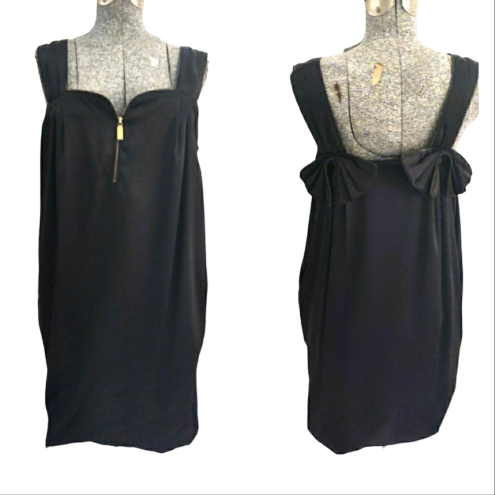 Rachael Roy Black Zippesr & Bows Date Night Dress Size 4